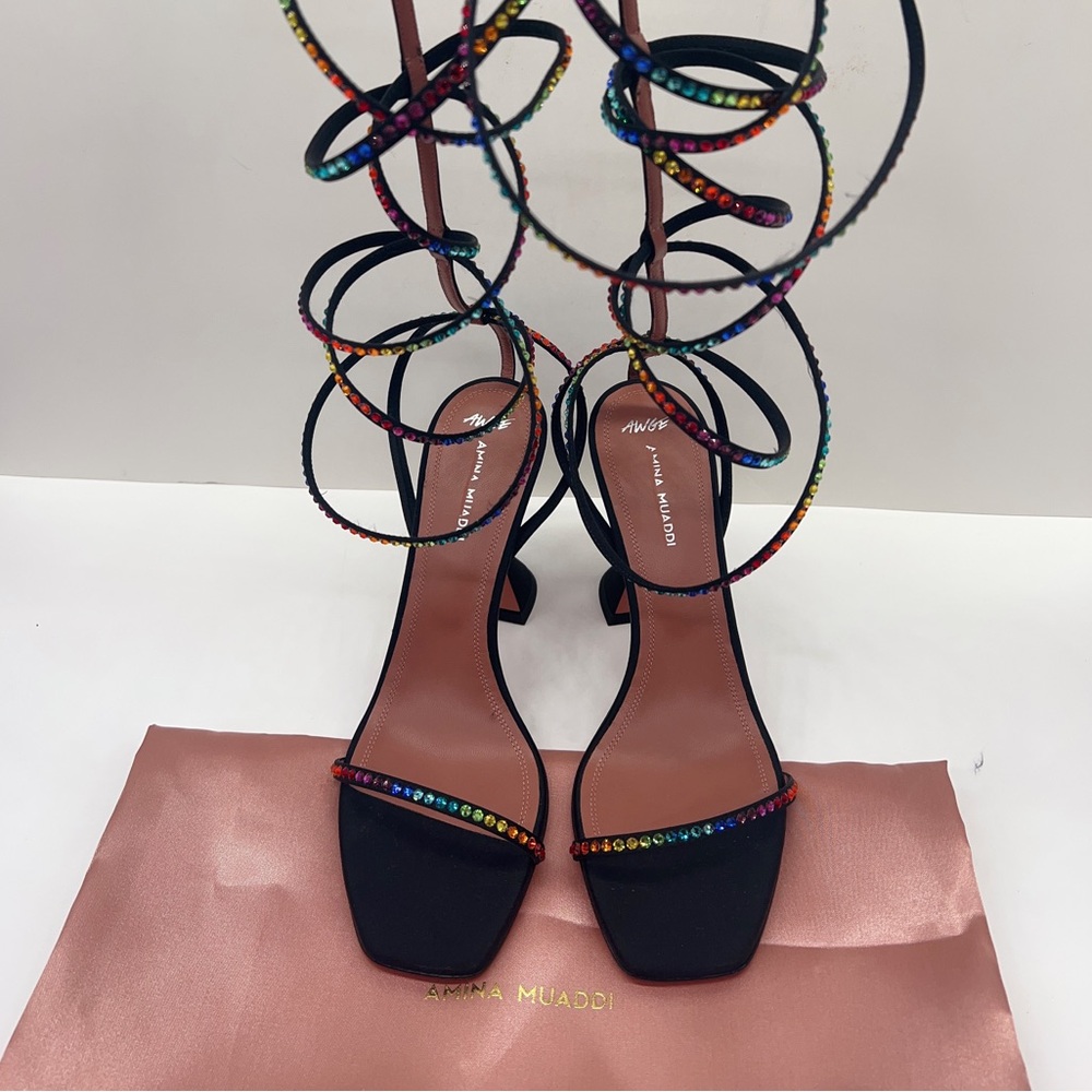Amina Muaddi x AWGE thigh-high satin sandals - Picture 13 of 13